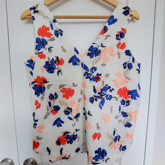 BANANA REPUBLIC Women's Sleeveless Top - Lined - Red, White, Blue - Size Medium - Picture 2 of 4